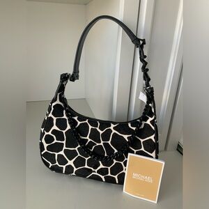MICHAEL KORS Piper Small Animal Print Calf Hair Shoulder Bag Purse BRAND NEW
